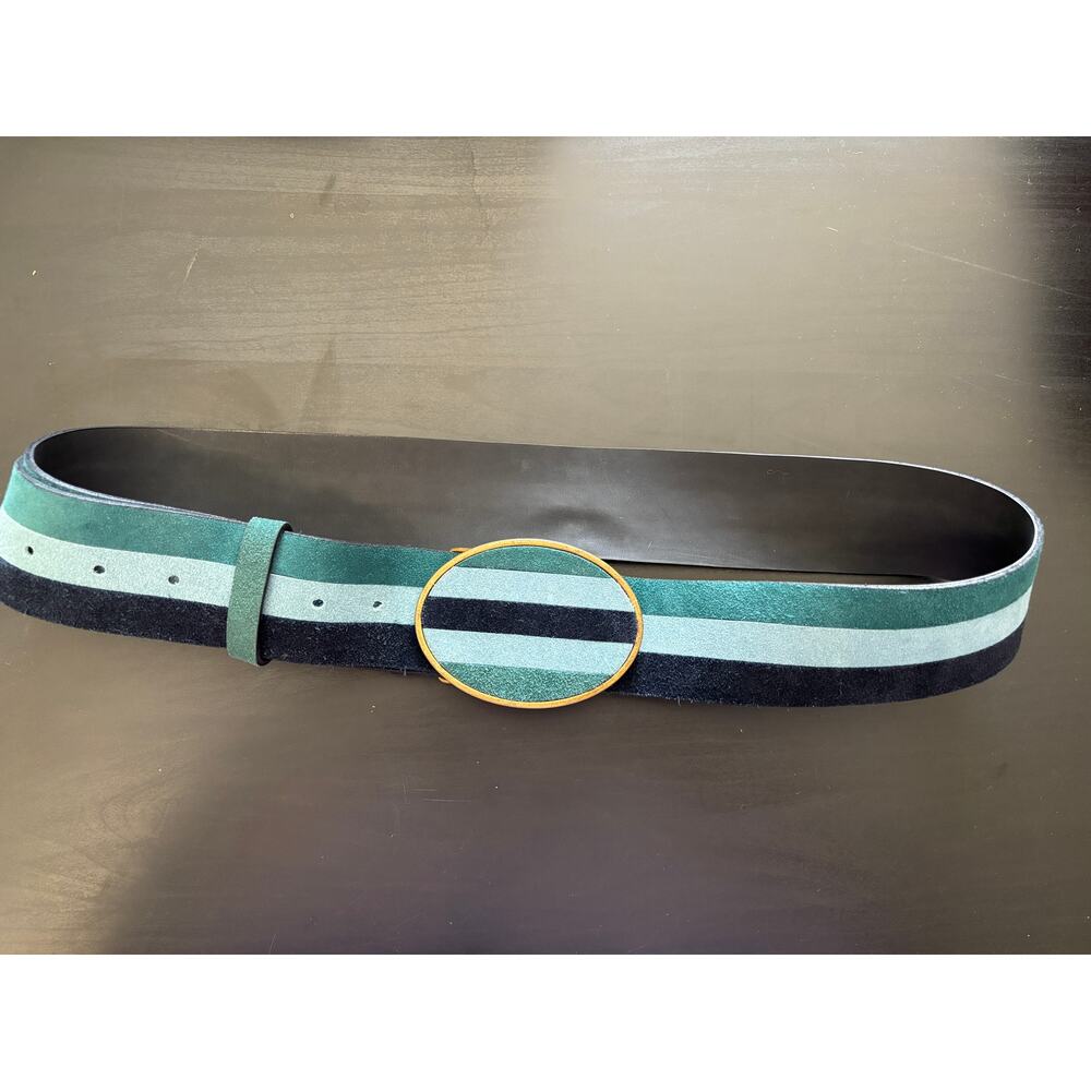 Vintage Aimee Lynn Suede Leather Belt Blue Turquoise Womens Size Medium